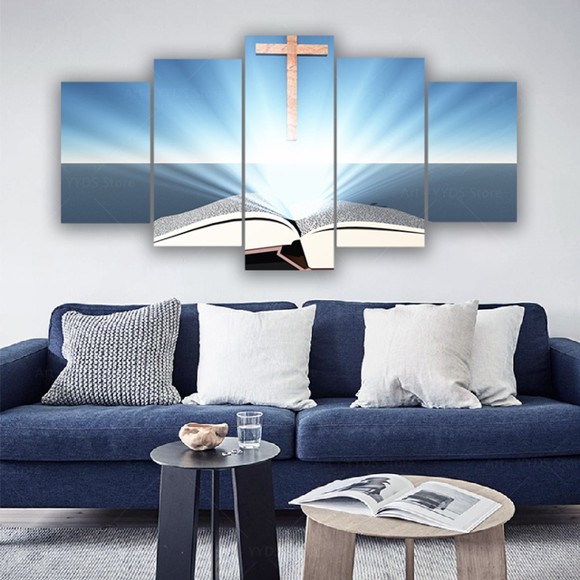 Obraz plakat Krzyż Jezusa - drukowany na płótnie do dekoracji wnętrz bez ramki - Wianko - 5