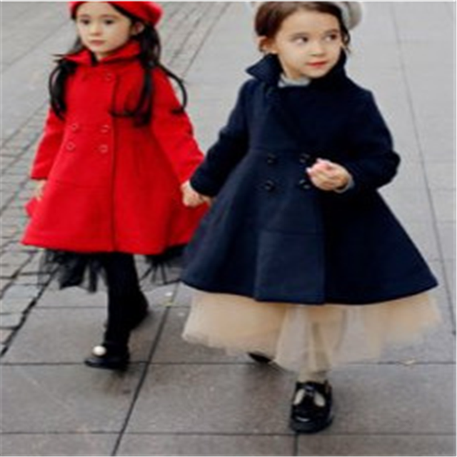 Płaszcz wełniany dwurzędowy dla dziewczynek, ciepłe ubranie zimowe, śliczny maluch dzieci dziewczynki - Wianko - 6