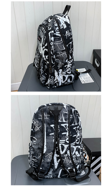 Plecak Harajuku dla dziewcząt - fajny, uniseksowy, nadruk w chmurki, 2021 - Wianko - 37