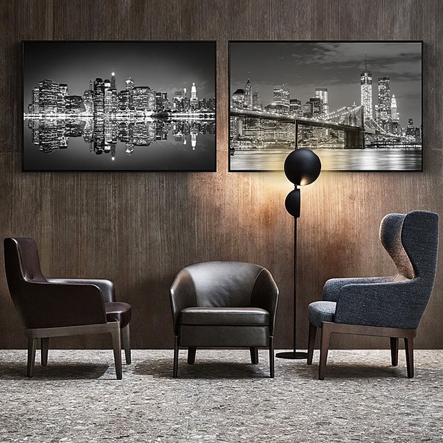 Czarno-białe miejskie fotografia architektoniczna w stylu industrialnym - plakaty i druki płótna dekoracyjne do domu - Wianko - 2