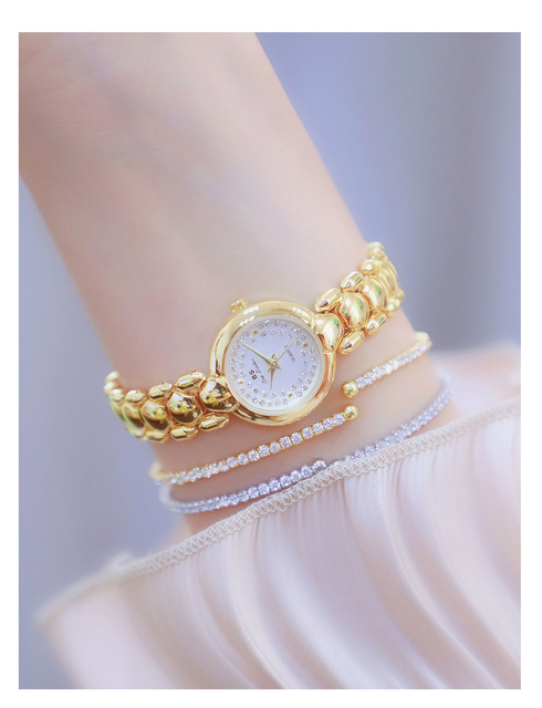 Zegarek damski BS Bee siostra, diamentowa tarcza, złota bransoleta, elegancki design - Wianko - 24