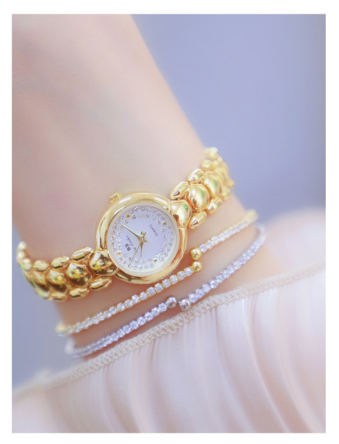 Zegarek damski BS Bee siostra, diamentowa tarcza, złota bransoleta, elegancki design - Wianko - 23