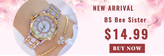 Zegarek damski BS Bee siostra, diamentowa tarcza, złota bransoleta, elegancki design - Wianko - 4