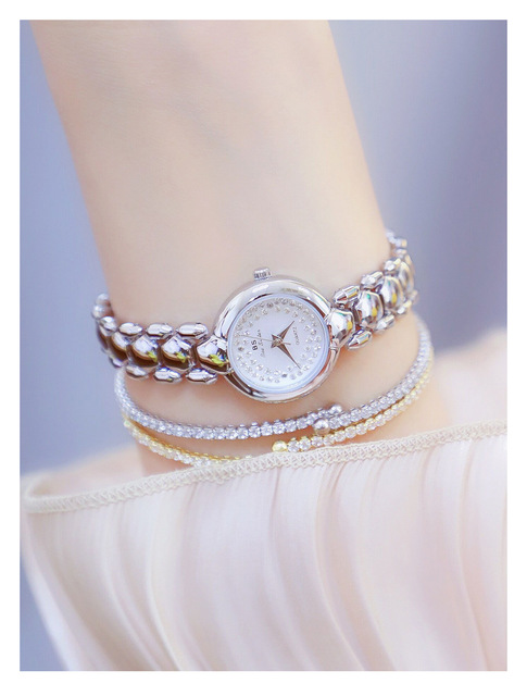 Zegarek damski BS Bee siostra, diamentowa tarcza, złota bransoleta, elegancki design - Wianko - 20