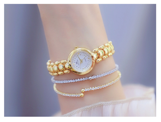 Zegarek damski BS Bee siostra, diamentowa tarcza, złota bransoleta, elegancki design - Wianko - 9