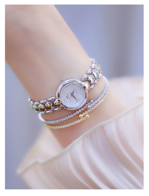 Zegarek damski BS Bee siostra, diamentowa tarcza, złota bransoleta, elegancki design - Wianko - 21