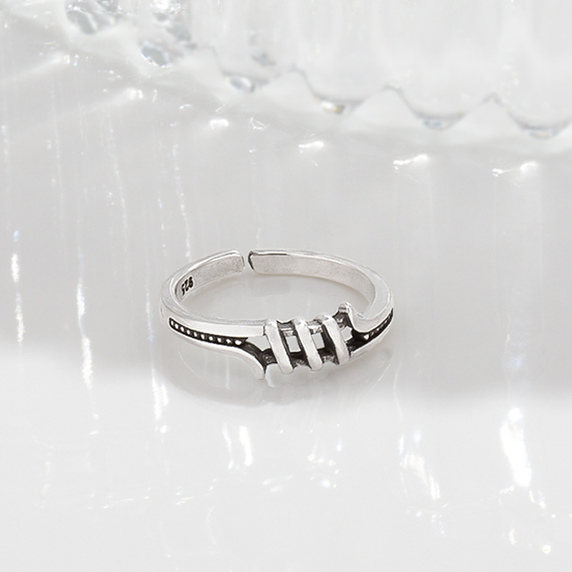11 stylów starożytnych srebrnych pierścionków na palec wskazujący z sercem – kolekcja koreańskiego vintage z łańcuszkiem - Wianko - 5