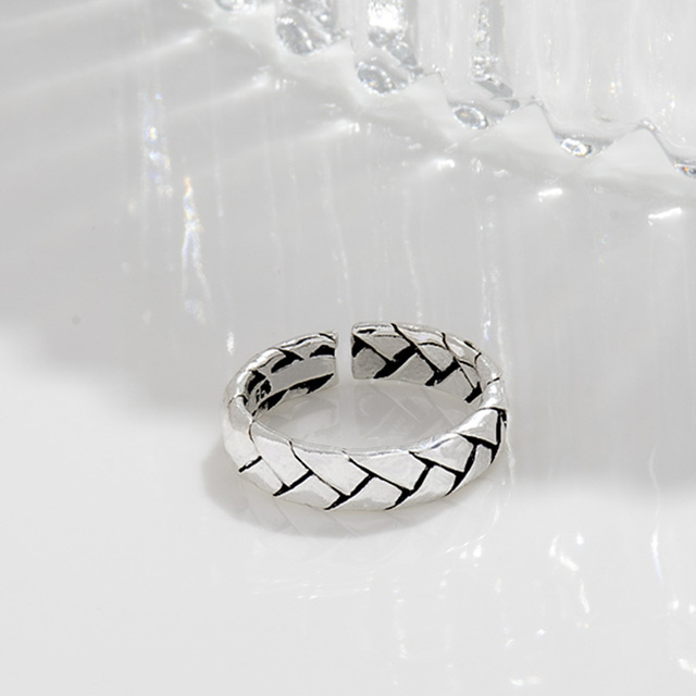 11 stylów starożytnych srebrnych pierścionków na palec wskazujący z sercem – kolekcja koreańskiego vintage z łańcuszkiem - Wianko - 12