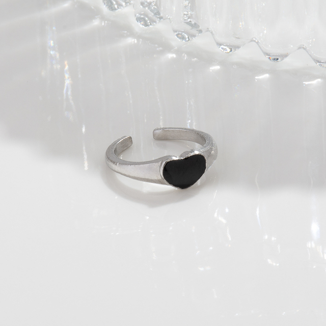 11 stylów starożytnych srebrnych pierścionków na palec wskazujący z sercem – kolekcja koreańskiego vintage z łańcuszkiem - Wianko - 8