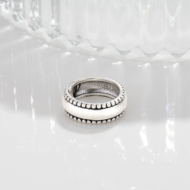 11 stylów starożytnych srebrnych pierścionków na palec wskazujący z sercem – kolekcja koreańskiego vintage z łańcuszkiem - Wianko - 3