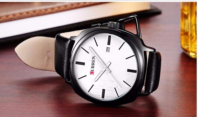 Męski zegarek Curren 2016, z paskiem ze skóry, styl militarnej marki, biznesowy Casual Quartz - Wianko - 20