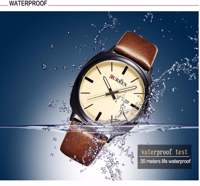 Męski zegarek Curren 2016, z paskiem ze skóry, styl militarnej marki, biznesowy Casual Quartz - Wianko - 28