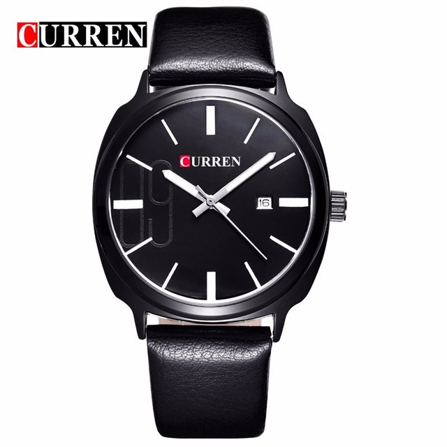Męski zegarek Curren 2016, z paskiem ze skóry, styl militarnej marki, biznesowy Casual Quartz - Wianko - 6