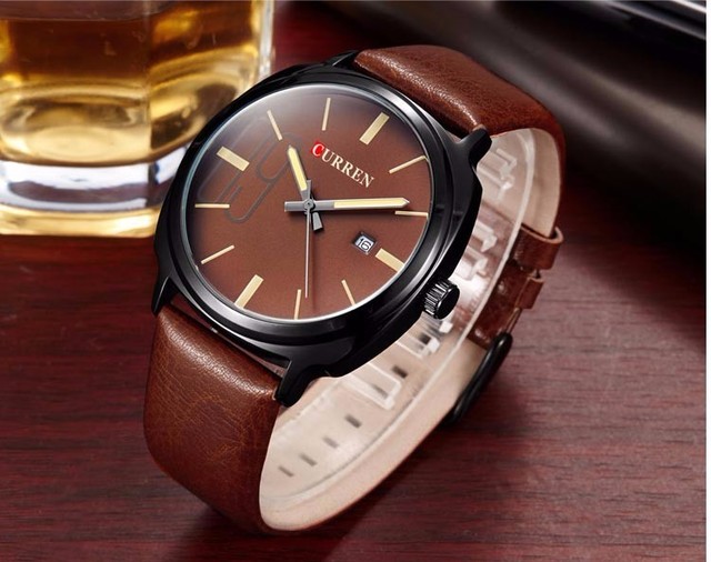 Męski zegarek Curren 2016, z paskiem ze skóry, styl militarnej marki, biznesowy Casual Quartz - Wianko - 17