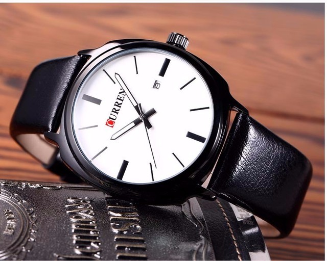 Męski zegarek Curren 2016, z paskiem ze skóry, styl militarnej marki, biznesowy Casual Quartz - Wianko - 21