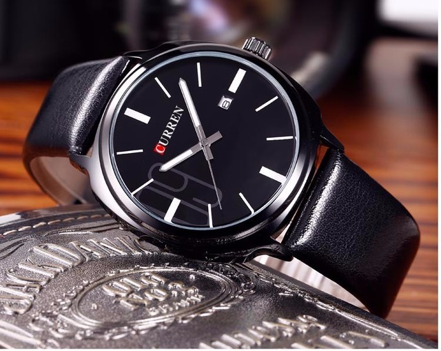 Męski zegarek Curren 2016, z paskiem ze skóry, styl militarnej marki, biznesowy Casual Quartz - Wianko - 14