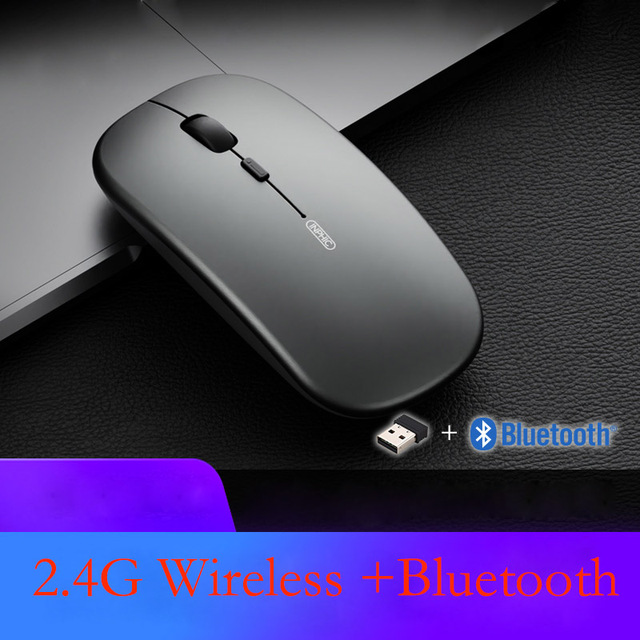 Bezprzewodowa mysz komputerowa Bluetooth Silent Mause akumulatorowa ergonomiczna 2.4Ghz optyczna USB do laptopa Macbook - Wianko - 2