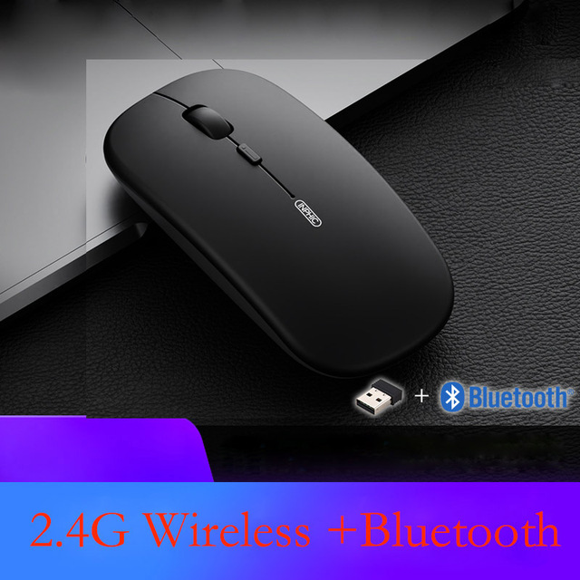 Bezprzewodowa mysz komputerowa Bluetooth Silent Mause akumulatorowa ergonomiczna 2.4Ghz optyczna USB do laptopa Macbook - Wianko - 4