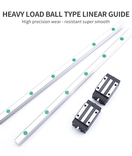 Prowadnica liniowa 15mm Xy tabela HGH15 HGR15 zestaw z blokiem HGH15CA - Wianko - 1
