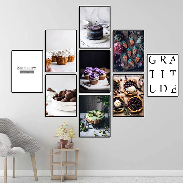 Plakat ze ściany z cytatami Ciasto czekoladowe - obraz na płótnie, malarstwo nowoczesne do dekoracji kuchni i jadalni - Wianko - 8