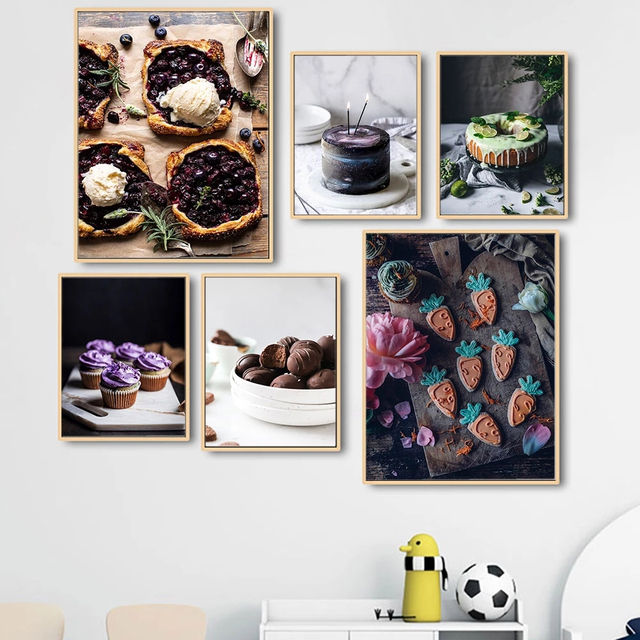 Plakat ze ściany z cytatami Ciasto czekoladowe - obraz na płótnie, malarstwo nowoczesne do dekoracji kuchni i jadalni - Wianko - 3
