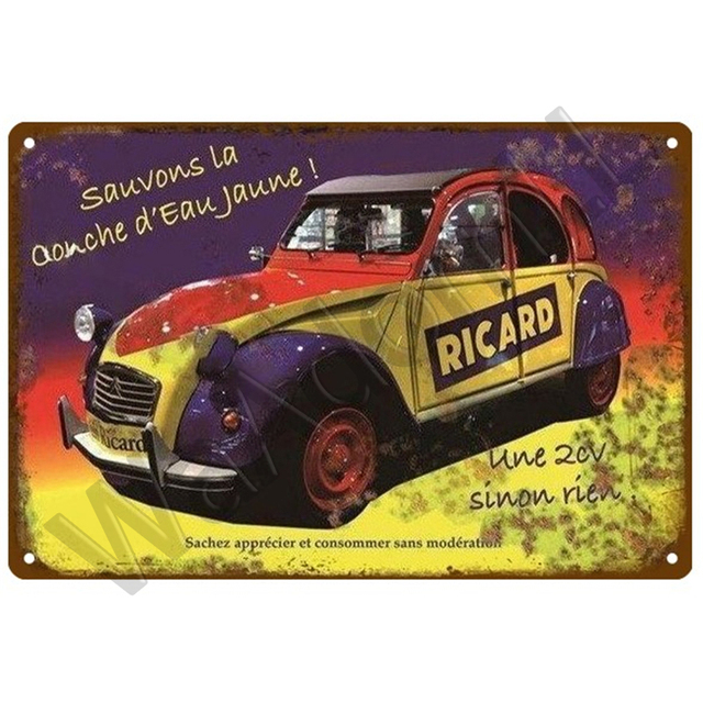 Tablica metalowa Ricard Belgia - dekoracyjne akcesoria do wnętrz - Wianko - 4