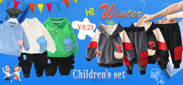 Nowy zestaw dla niemowląt: zimowa odzież dla dzieci - kurtka niedźwiedź, spodnie - pluszowe, dla chłopców i dziewczynek, 0-5 lat - Wianko - 1