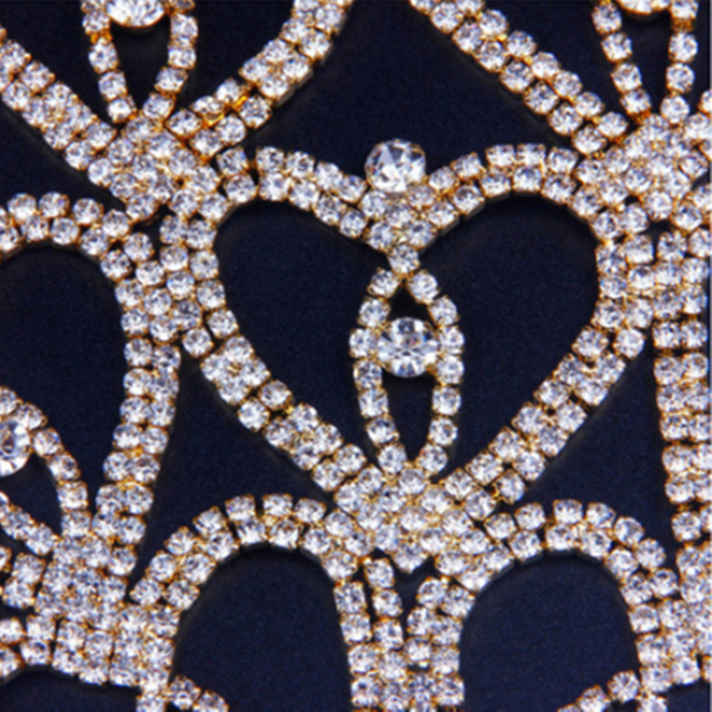Bielizna kryształowy łańcuszek na brzuch z biżuterią do ciała - luksusowy zestaw biustonosza i stringów Showgirl Sexy Glam Rhinestone - Wianko - 5