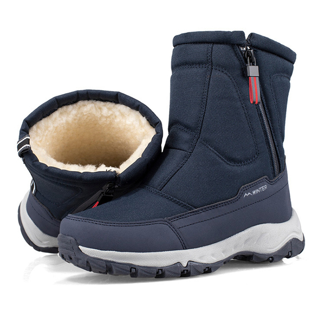 Zimowe buty trekingowe męskie, boczny zamek błyskawiczny, miękki pluszowy materiał, krótkie, idealne na codzienne używanie, wyjątkowo odporne, bawełniane podszycie - Wianko - 23