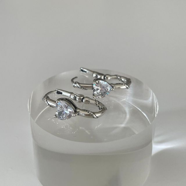 Srebrne kolczyki SHANICE S925 z obręczami i kryształami Swarovskiego - Wianko - 8