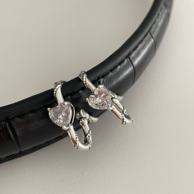 Srebrne kolczyki SHANICE S925 z obręczami i kryształami Swarovskiego - Wianko - 9