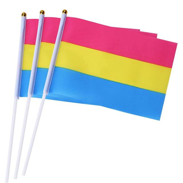 Mini flagi tęczowe Gay Pride 14x21CM 10 szt./paczka z masztami - Party Decor Festival Parade - Wianko - 12
