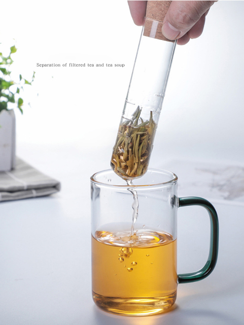 Zaparzacz do herbaty z przezroczystą butelką i sitkiem Tube, narzędzia kuchenne do warzenia herbaty, rozmiar 15.5*3cm - Wianko - 7