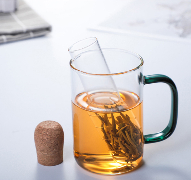 Zaparzacz do herbaty z przezroczystą butelką i sitkiem Tube, narzędzia kuchenne do warzenia herbaty, rozmiar 15.5*3cm - Wianko - 3