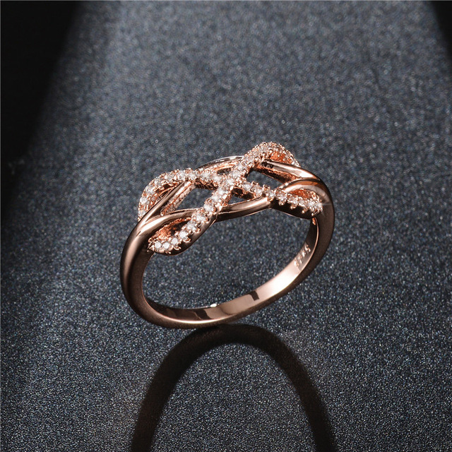 Różowe złoto Visisap numer 8 - kobiecy pierścionek Micro inkrustowany cyrkoniami AAA, B2138 - Wianko - 26