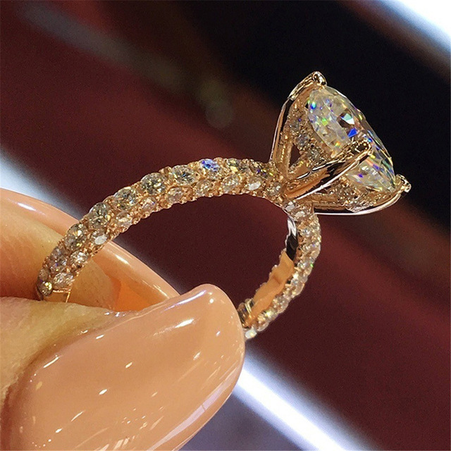Różowe złoto Visisap numer 8 - kobiecy pierścionek Micro inkrustowany cyrkoniami AAA, B2138 - Wianko - 15