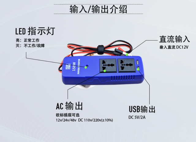 Inwerter fotowoltaiczny 150W DC do prądu przemiennego - zmodyfikowany falownik sinusoidalny dla laptopów, Huawei, iPhone - Wianko - 5