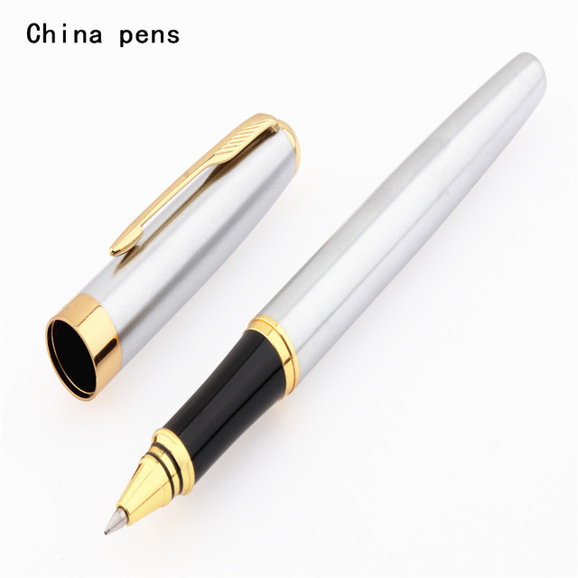 Baoer 388 - czarno-srebrny długopis z metalowym aplikatorem kulkowym i stalówką, złocony spinacz, biurowe przybory szkolne - Wianko - 4