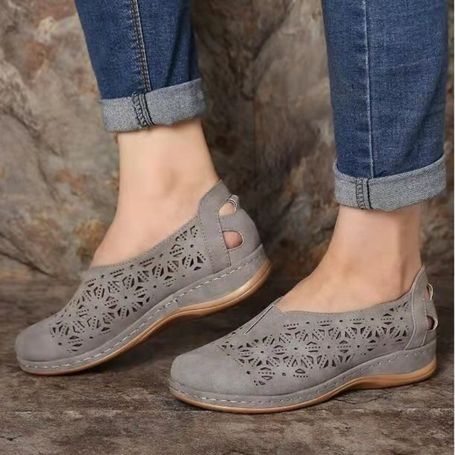 Nowe kobiety - Vintage sandały na platformie PU skórzane z kobiecymi butami na niższych obcasach, w rozmiarze Plus, na lato - mokasyny z retro-style - Wianko - 6