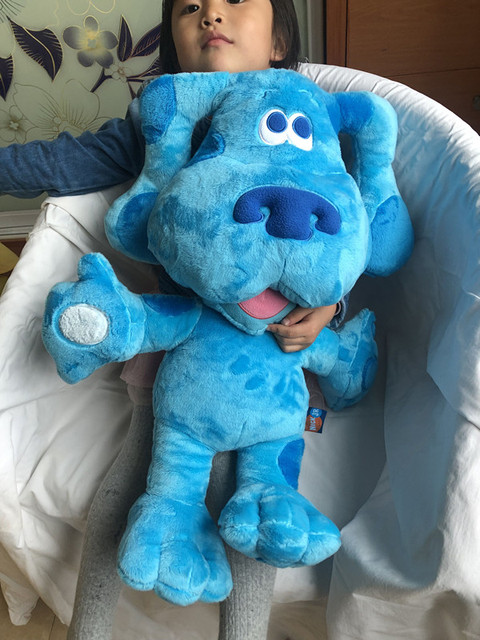 Zabawki pluszowe dla dzieci: Ogromne niebieskie wskazówki, lalki i piesek do spania z dzieckiem - Wianko - 3