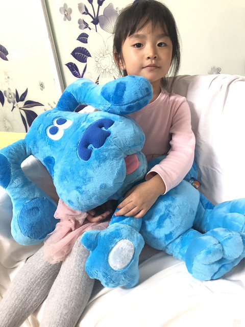 Zabawki pluszowe dla dzieci: Ogromne niebieskie wskazówki, lalki i piesek do spania z dzieckiem - Wianko - 11