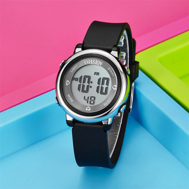 Zegarek OHSEN 2021 dla dzieci, wodoodporny zegarek sportowy LED, dziewczynki chłopców, wielofunkcyjny cyfrowy zegarek - Wianko - 18