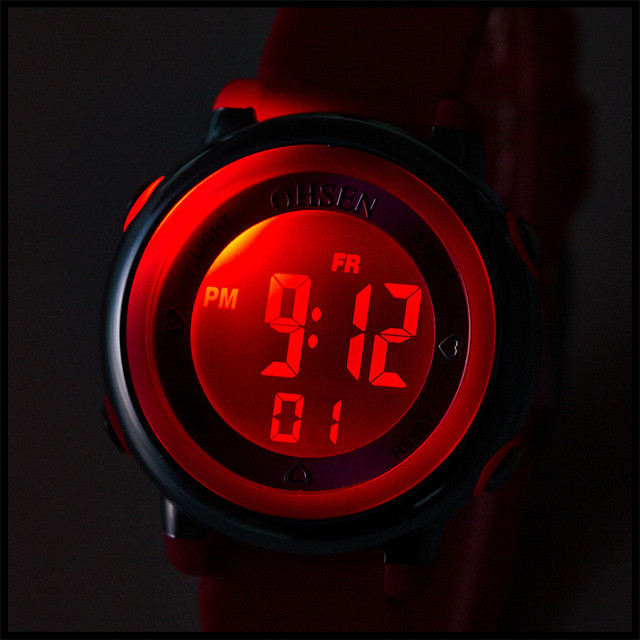Zegarek OHSEN 2021 dla dzieci, wodoodporny zegarek sportowy LED, dziewczynki chłopców, wielofunkcyjny cyfrowy zegarek - Wianko - 7