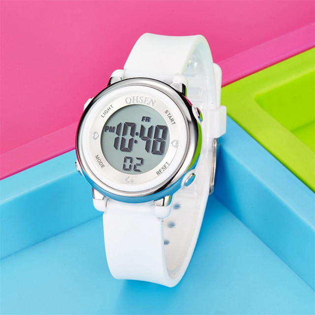 Zegarek OHSEN 2021 dla dzieci, wodoodporny zegarek sportowy LED, dziewczynki chłopców, wielofunkcyjny cyfrowy zegarek - Wianko - 16