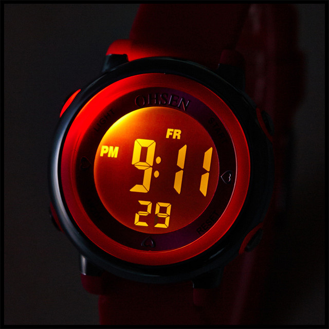 Zegarek OHSEN 2021 dla dzieci, wodoodporny zegarek sportowy LED, dziewczynki chłopców, wielofunkcyjny cyfrowy zegarek - Wianko - 4