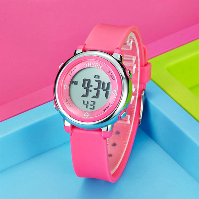 Zegarek OHSEN 2021 dla dzieci, wodoodporny zegarek sportowy LED, dziewczynki chłopców, wielofunkcyjny cyfrowy zegarek - Wianko - 17