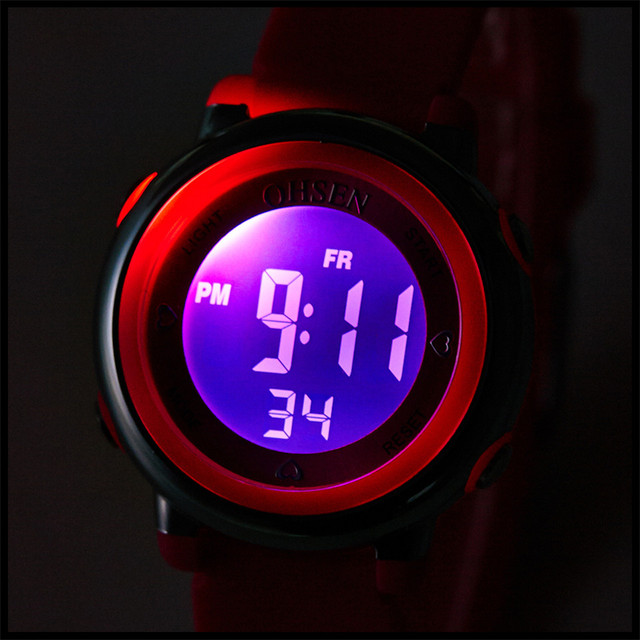 Zegarek OHSEN 2021 dla dzieci, wodoodporny zegarek sportowy LED, dziewczynki chłopców, wielofunkcyjny cyfrowy zegarek - Wianko - 6
