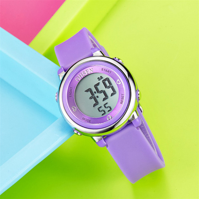 Zegarek OHSEN 2021 dla dzieci, wodoodporny zegarek sportowy LED, dziewczynki chłopców, wielofunkcyjny cyfrowy zegarek - Wianko - 12