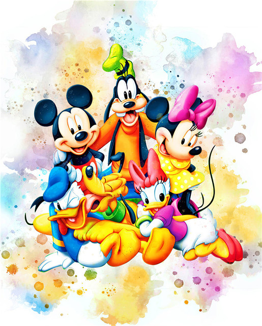 Obraz na płótnie z postaciami Disney Mickey Mouse i kaczorem Donald - dekoracja na ścianę pokoju dziecięcego - Wianko - 9