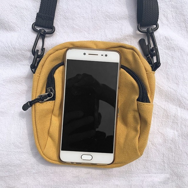 Płócienne torebki damskie – mini torba koreańska na telefon, prosta torba typu Crossbody dla studentek - Wianko - 5